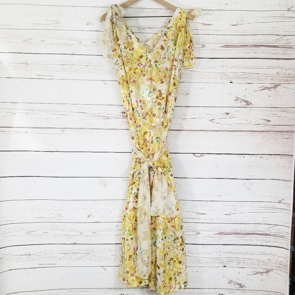 Bambah Beach | Yellow Floral Kaftan Maxi Dress NEW